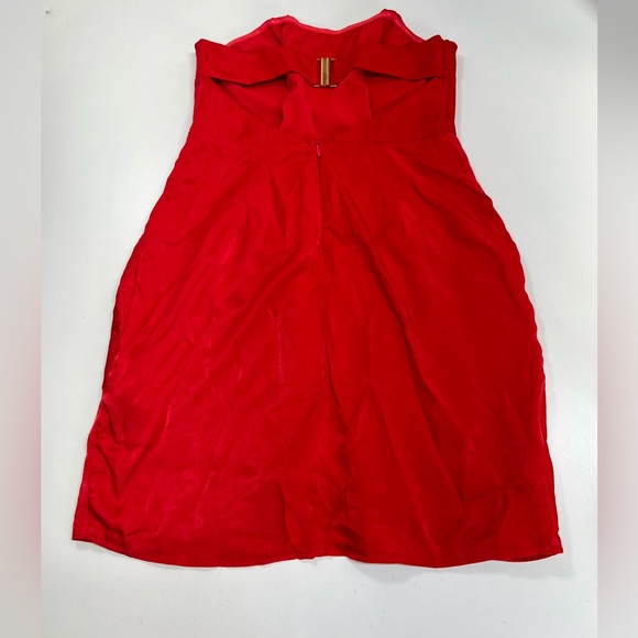 Hello Molly Saints & Secrets Red Ruched Strapless Mini Dress NEW Size Medium - Picture 6 of 14